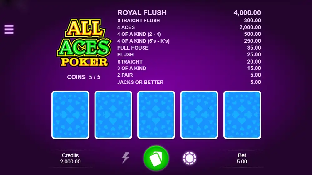 Zagraj w All Aces Poker All Aces Poker gra za darmo
