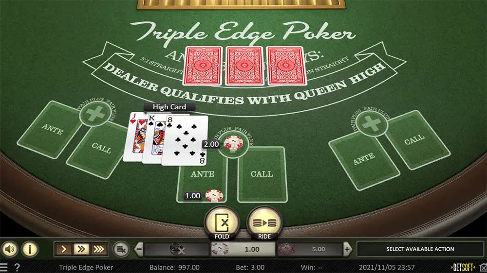 Graj w Triple Edge Poker Triple Edge Poker gra za darmo