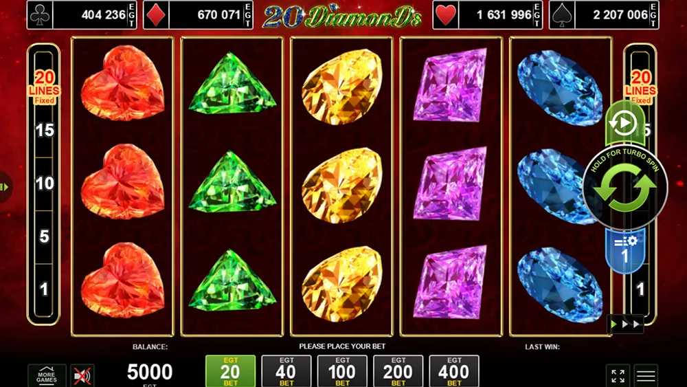 Zagraj w 20 Diamonds 20 Diamonds gra za darmo
