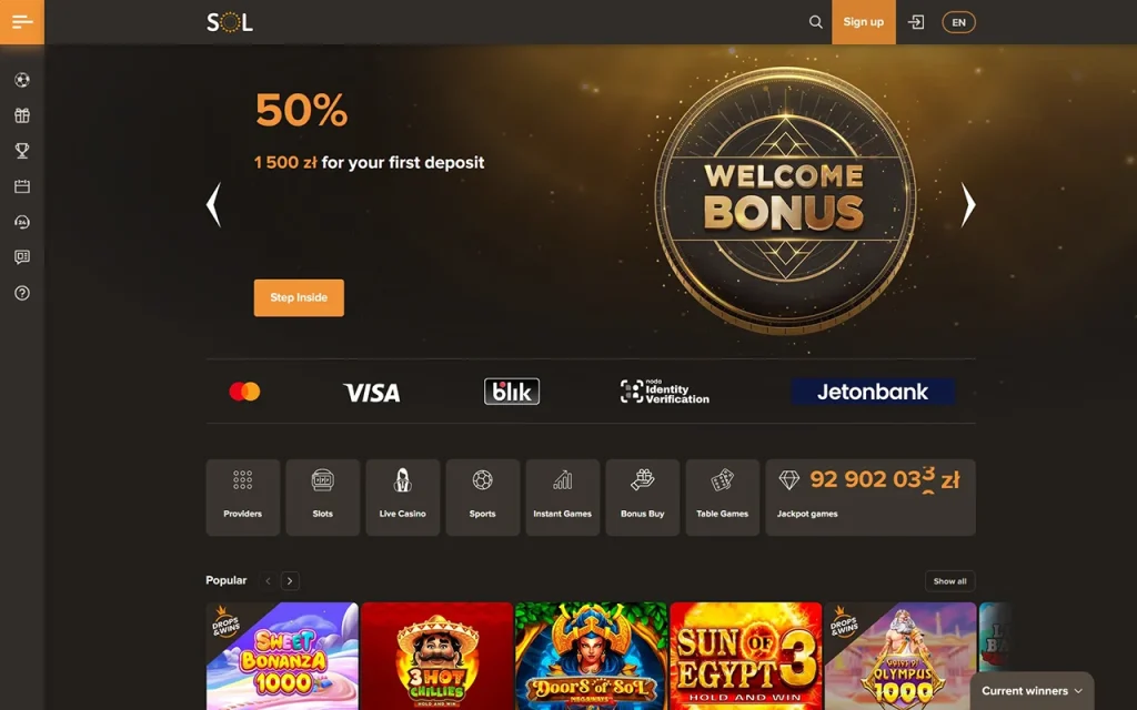 Odwiedź kasyno Bonus powitalny w kasynie 100% do 1500 zł