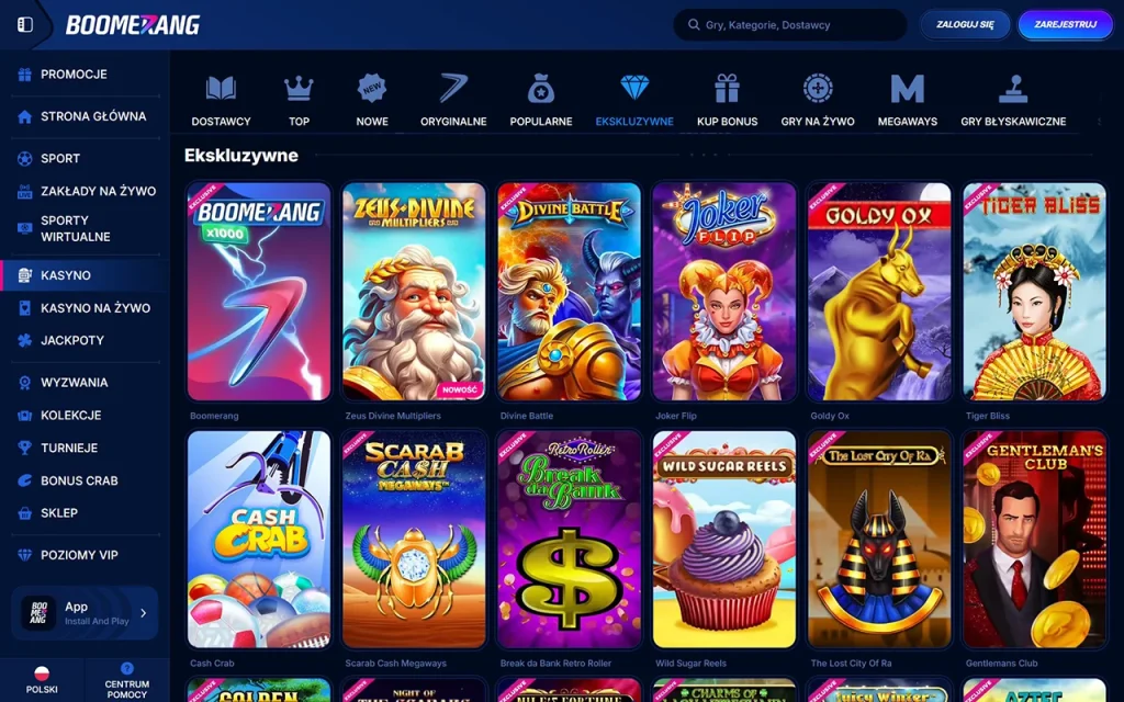 Boomerang Bet Gry Ekskluzywne