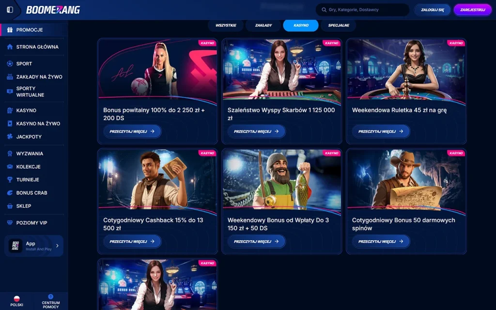 Boomerang Bet Promocje