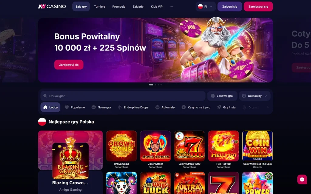 - 3. depozyt: 120% do 5000 zł + 75 FS (Gates of Olympus) (100 zł+): 125% do 2500 zł + 50 FS (Sizzling Hot Deluxe)