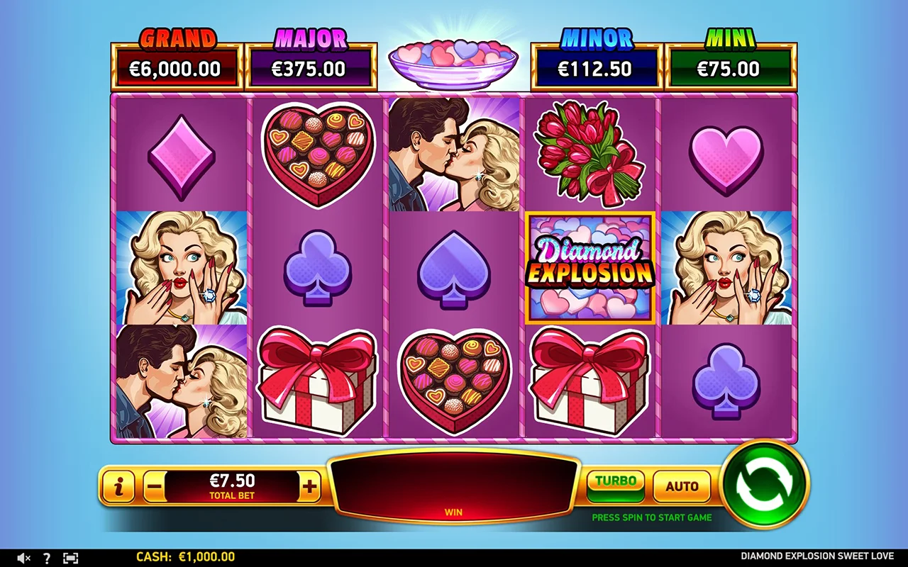 Spróbuj swoich sił w Diamond Explosion Sweet Love Diamond Explosion Sweet Love - dostęp do gry bez opłat.